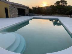 Piscine lever soleil low